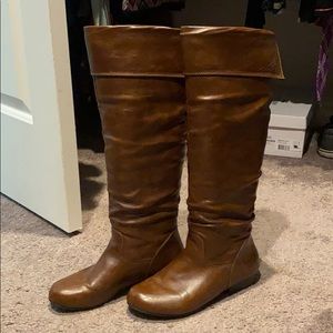 Brown riding boots